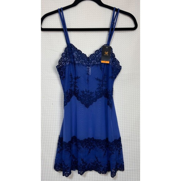 NWT Wacoal Size Small Embrace Lace Chemise Dress Cobalt Blue g - Picture 3 of 15